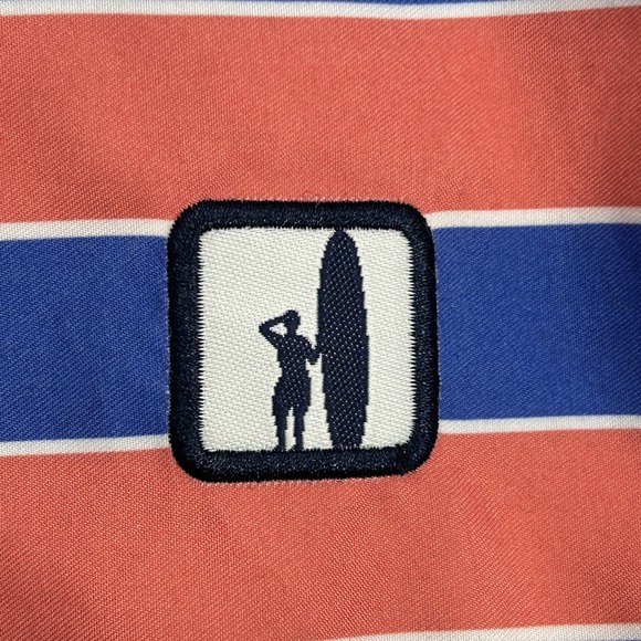 Johnnie O Swim Trunks Men's 2XL Blue Pink Striped Mesh Lined Surf Beach Travel - Picture 4 of 13